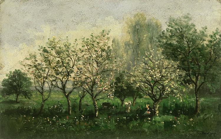 Apple Trees in Blossom, Charles Francois Daubigny
